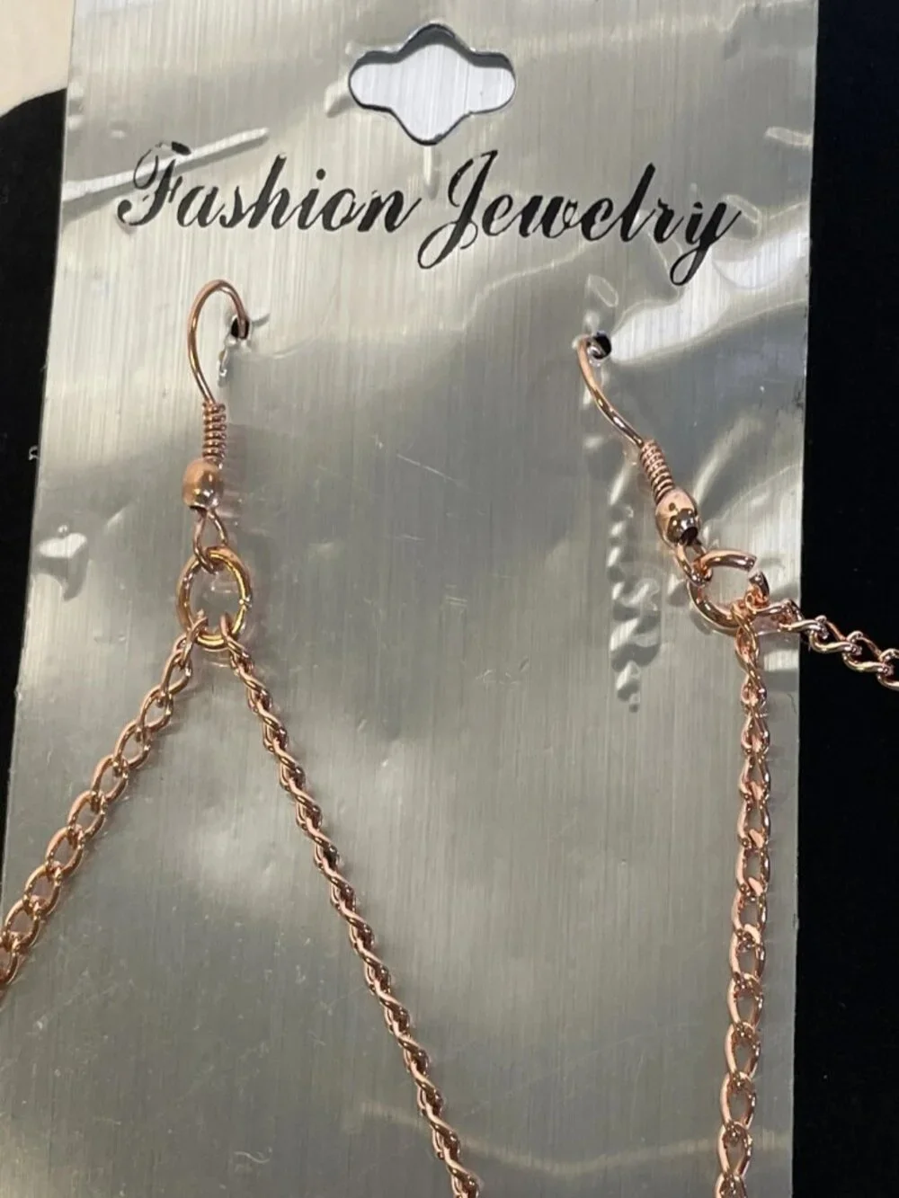 Statement Crescent Moon Dangle Earrings Boho Copper Tone Chandelier Cross Charms - Picture 4 of 10